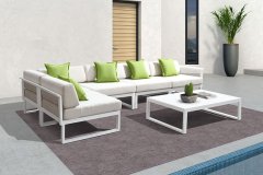 铝合金白色沙发